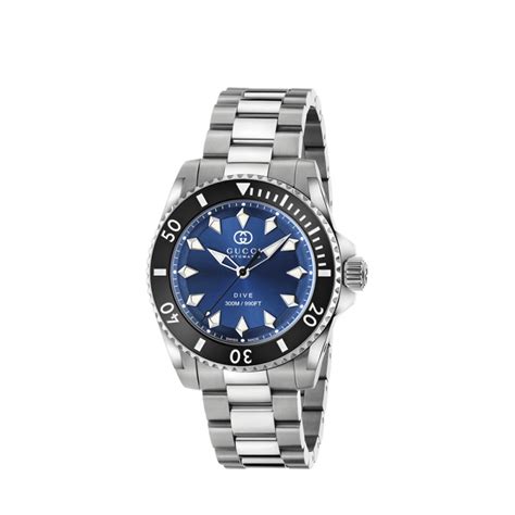 Montre Gucci Dive, 40 mm en caoutchouc bleu 